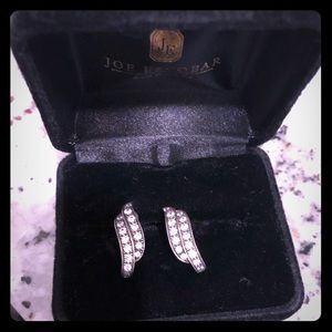 Swarovski crystal & sterling wave earrings